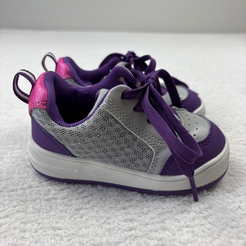 SURESTEP Toddler SMO/AFO Compatible Shoes Size 6 Purple/Pink Girls Wide Sneakers - Picture 3 of 10